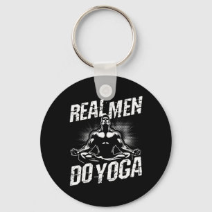Real Men Do Yoga Funny Yoga Pose Key Ring