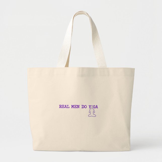 real men do yoga large tote bag (Front)