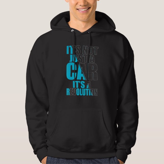 Real Men drive electric Car E-Car Plug-In 2 Hoodie (Front)