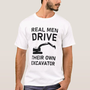 Real men drive their own excavator Driver Heavy T-Shirt