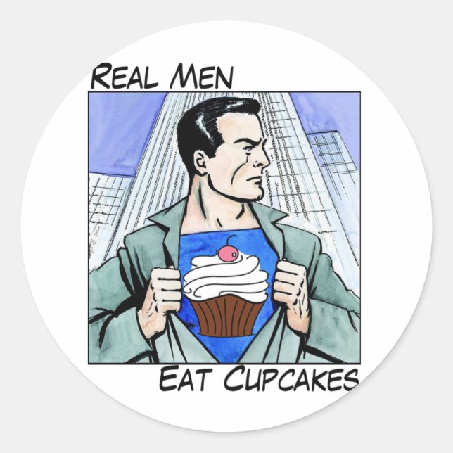 Real Men Eat Cupcakes Sticker Sheet (Front)