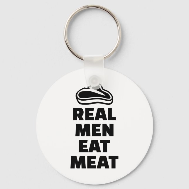 Real men eat meat key ring (Front)