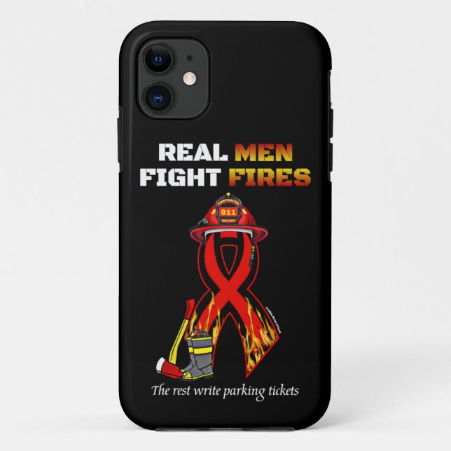REAL MEN FIGHT FIRES Case-Mate iPhone CASE (Back)