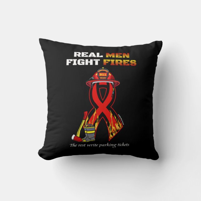 REAL MEN FIGHT FIRES CUSHION (Front)