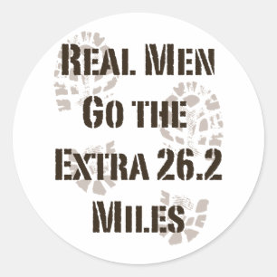 Real Men Go The Extra 26.2 Miles Sticker