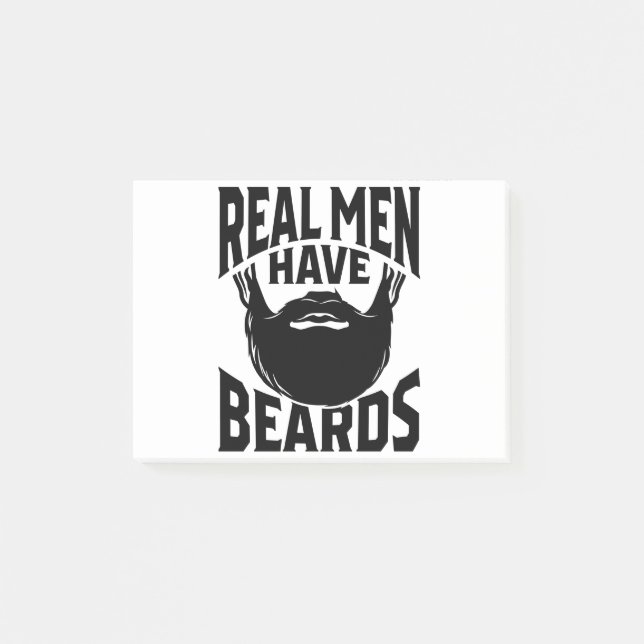 Real Men Have Beards Bearded Man Post-it Notes (Front)