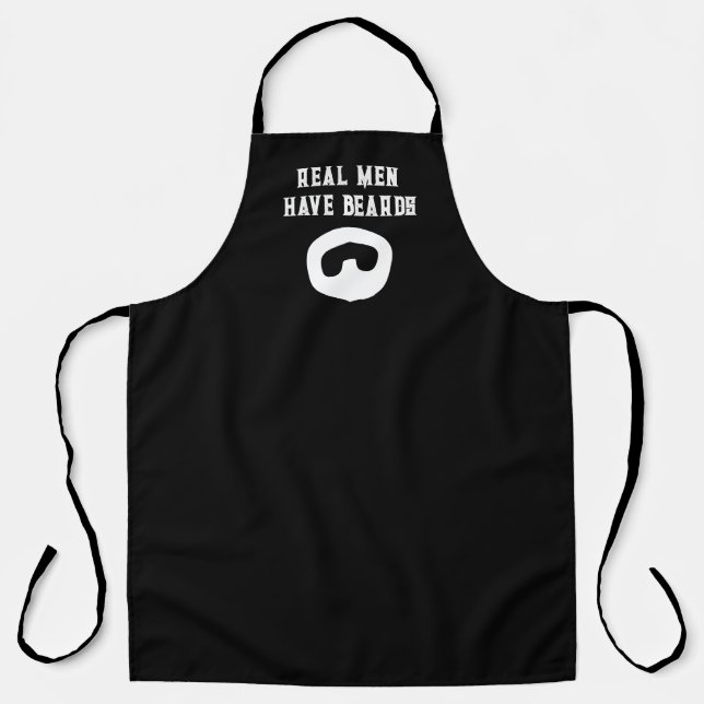 Real Men Have Beards funny goatee BBQ apron (Front)