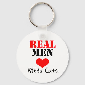 Real Men Heart (Love) Kitty Cats Key Ring