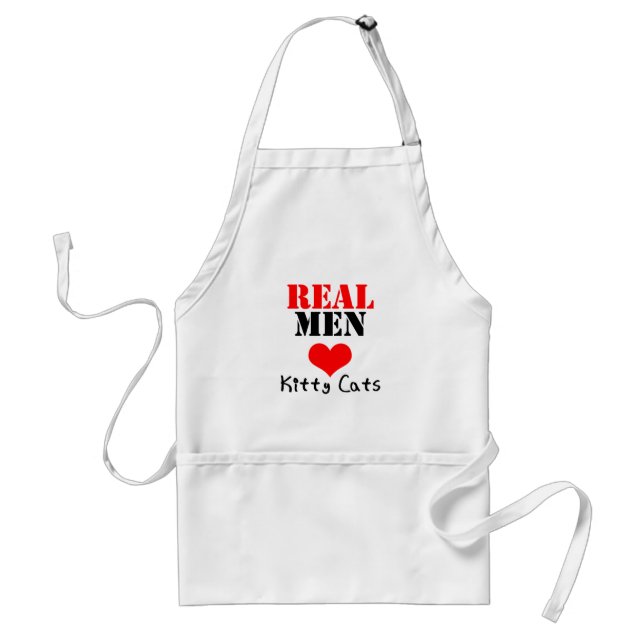 Real Men Heart (Love) Kitty Cats Standard Apron (Front)