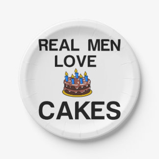 REAL MEN LOVE CAKES PAPER PLATE