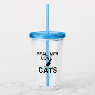 REAL MEN LOVE CATS ACRYLIC TUMBLER