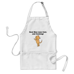 Real Men Love Cats and Cooking Funny Apron For Him