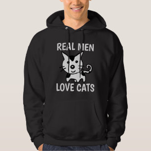 REAL MEN LOVE CATS Black T-Shirts & Hoodies