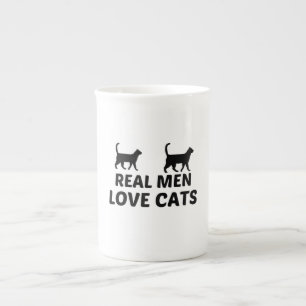 REAL MEN LOVE CATS BONE CHINA MUG