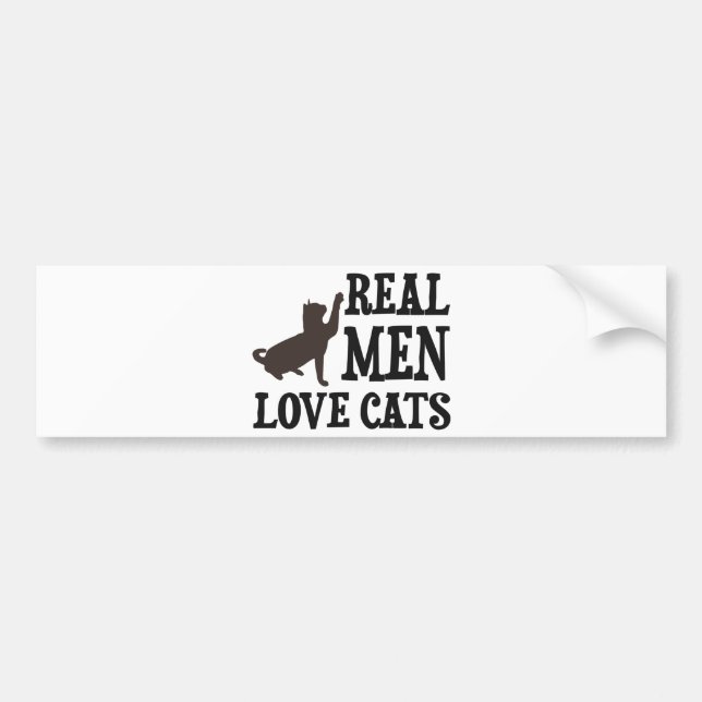 Real Men Love Cats Bumper Sticker (Front)