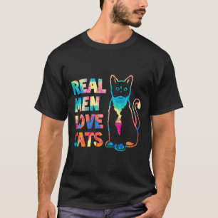Real Men Love Cats Cat  Idea Painting T-Shirt
