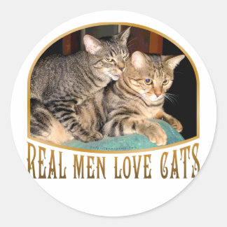 Real Men Love Cats Classic Round Sticker