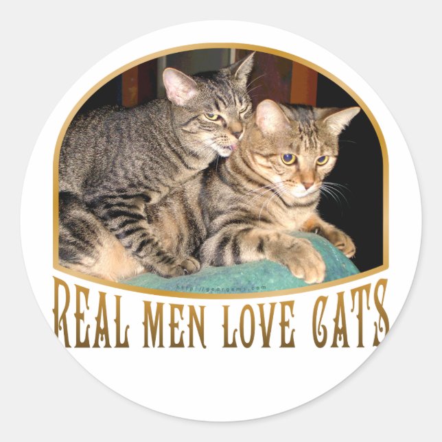 Real Men Love Cats Classic Round Sticker (Front)