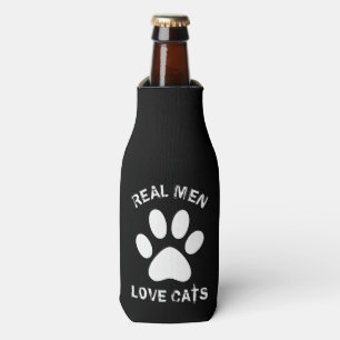 Real Men Love Cats Custom Text Personalised Bottle Cooler