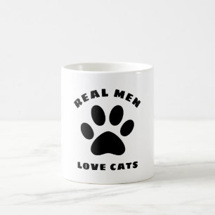 Real Men Love Cats Custom Text Personalised Coffee Mug
