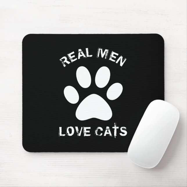 Real Men Love Cats Custom Text Personalised Mouse Pad (With Mouse)