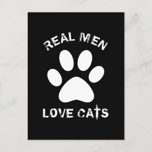 Real Men Love Cats Custom Text Personalised Postcard