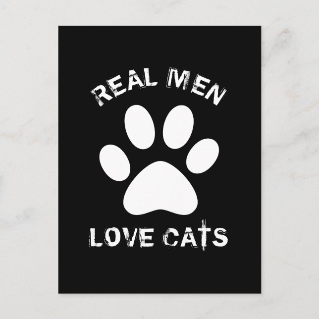 Real Men Love Cats Custom Text Personalised Postcard (Front)