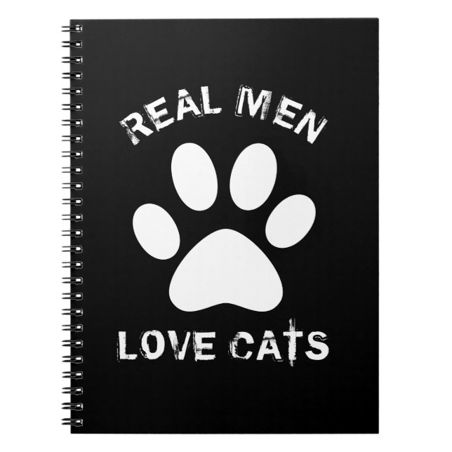 Real Men Love Cats Custom Text Personalized Notebook (Front)