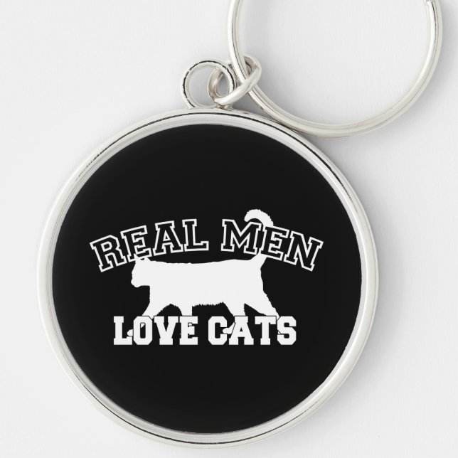 Real Men Love Cats Decor Key Ring (Front)