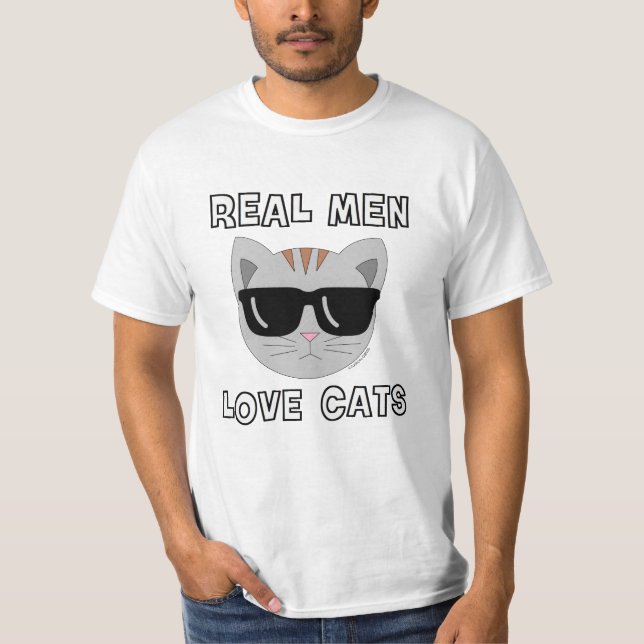REAL MEN LOVE CATS Guys Cat T-Shirt (Front)