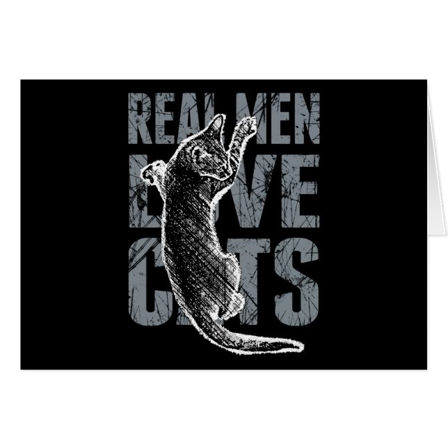Real Men Love Cats in Distressed Style (Front Horizontal)