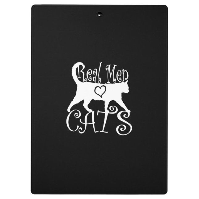 Real Men Love Cats in Style Clipboard (Back)
