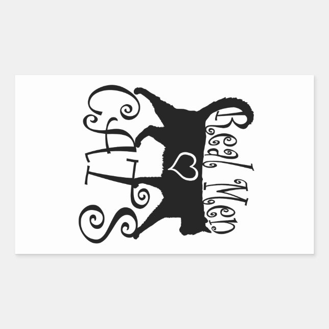Real Men Love Cats in Stylish Design Rectangular Sticker (Front)
