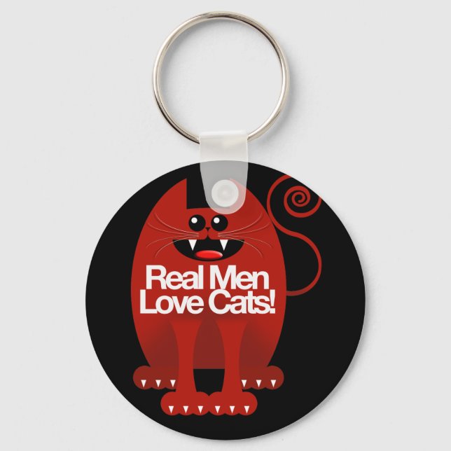 REAL MEN LOVE CATS KEY RING (Front)