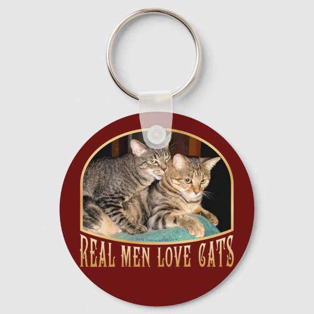 Real Men Love Cats Key Ring (Front)