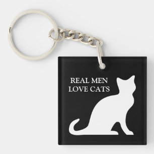 Real men love cats keychain