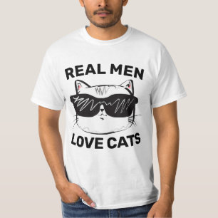 REAL MEN LOVE CATS, MEN'S CAT LOVER T-SHIRTS