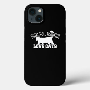 Real Men Love Cats on black background iPhone 13 Case