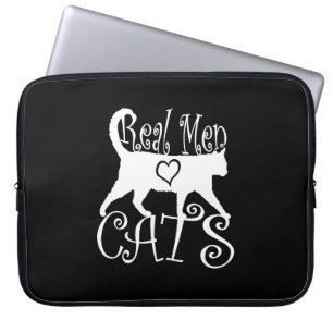 Real Men Love Cats on Black Laptop Sleeve