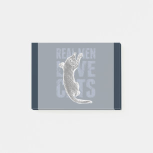 Real Men Love Cats on blue steel Post-it Notes