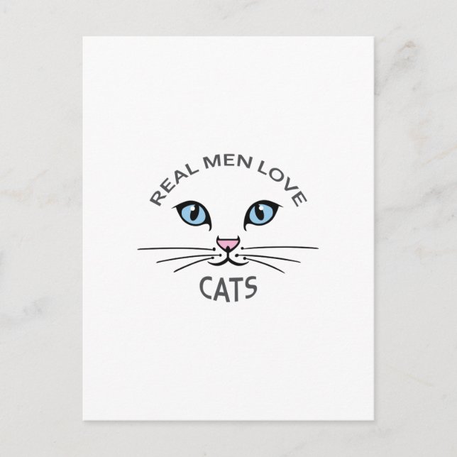 REAL MEN LOVE CATS POSTCARD (Front)
