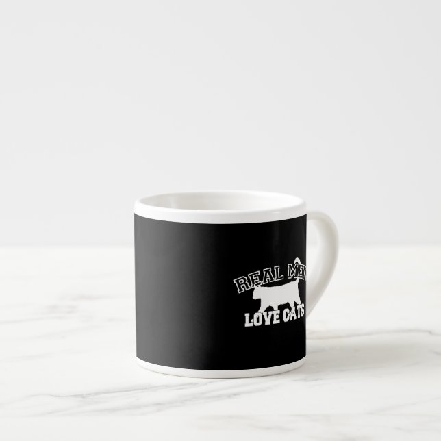 Real Men Love Cats Silhouette Espresso Cup (Front Right)