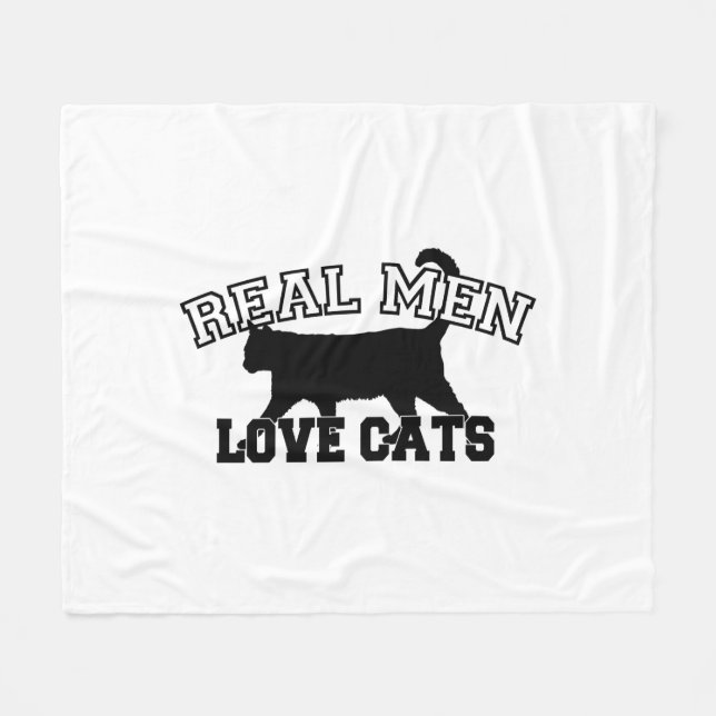 Real Men Love Cats Statement Fleece Blanket (Front (Horizontal))