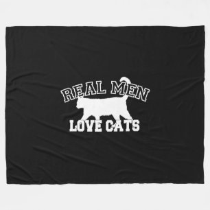 Real Men Love Cats Statement Fleece Blanket