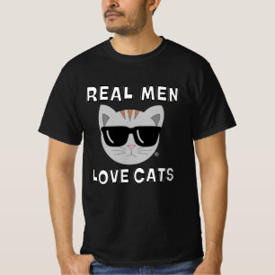 REAL MEN LOVE CATS Sunglasses Cat T-Shirt