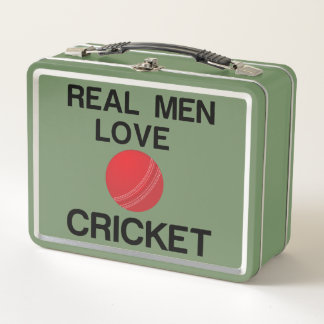 REAL MEN LOVE CRICKET METAL LUNCH BOX
