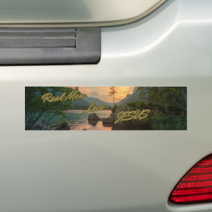 Real Men Love Jesus Outdoors Bumper Sticker