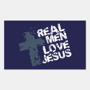 Real Men Love Jesus Rectangular Sticker