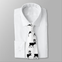 Real Men Love Moose Patterned Tie