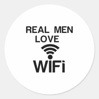 REAL MEN LOVE WIFI CLASSIC ROUND STICKER
